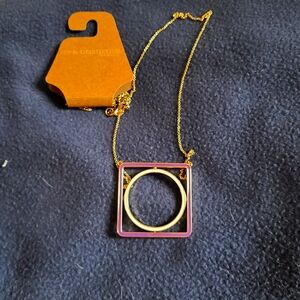 Purple and white long necklace